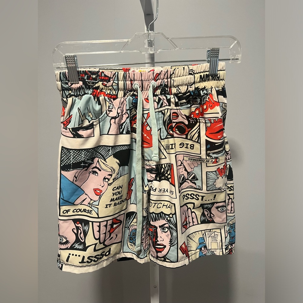Oh Snap! Drill Clothing Co Men’s Swim Trunks Baiting Suit Comic Print Size Small